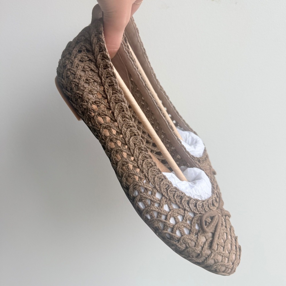 Kelsi Dagger Frankie Crochet Ballet Flats Woven Round Toe Shoes 10 New in Box